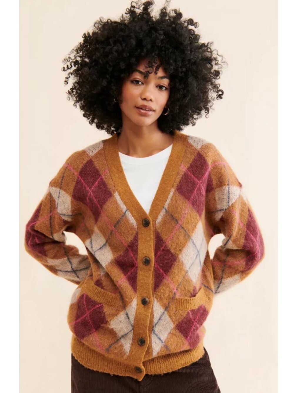 NWT New $99 Steve Madden Lexie Plaid Wool Blend Cardigan Size S